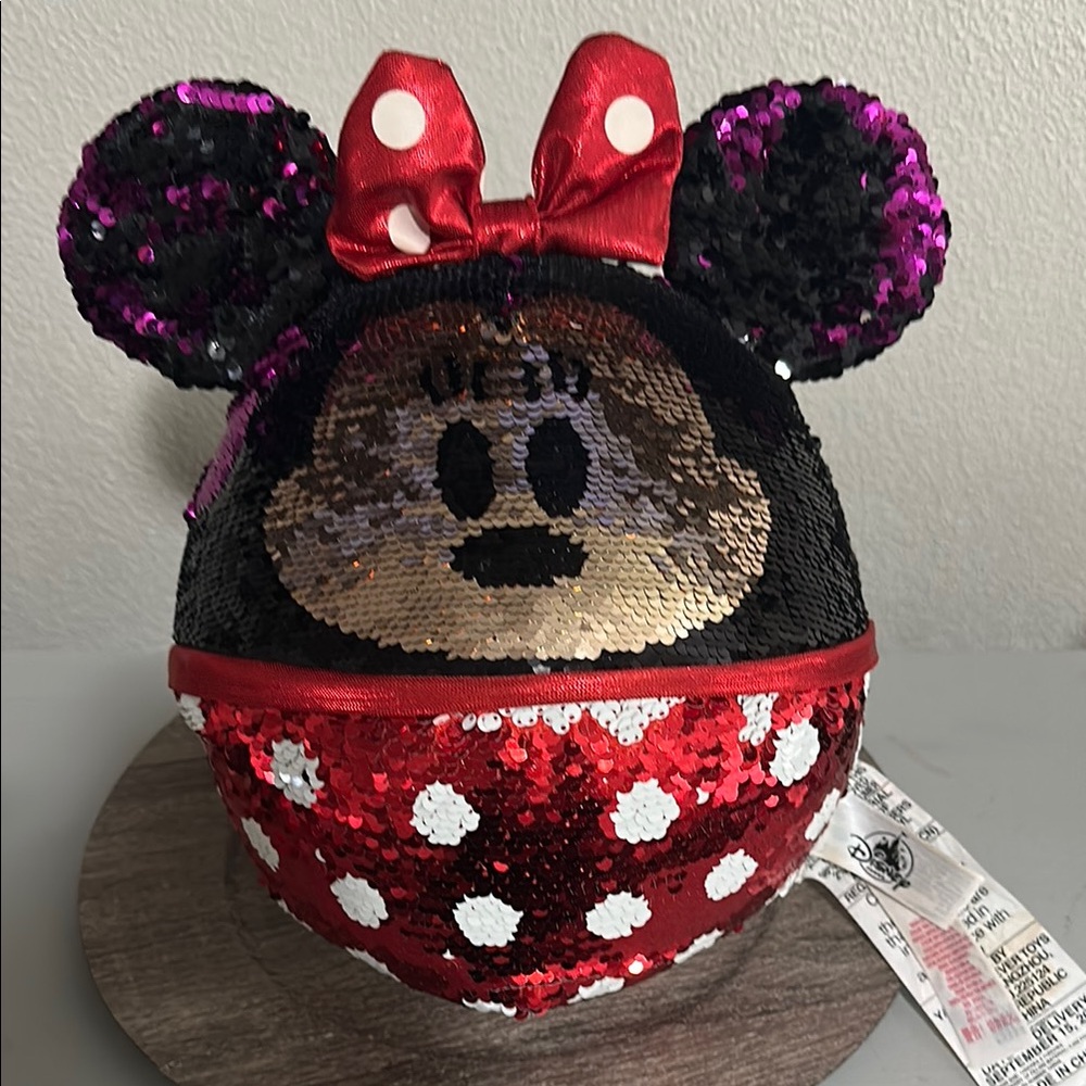 Plush Disney Parks Minnie Reversible Sequined